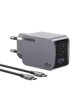 UGREEN Chargeur secteur 65W 3 ports + Câble USB-C - 1,5m — miniature 1