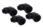 Alphacool Eiszapfen fitting compression - 16/10mm - 90° rotatif G1/4 - Pack de 4 - Noir — miniature 1