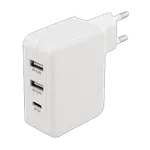 Chargeur mural 3 ports - 2xUSB-A - USB-C - Blanc — miniature 2