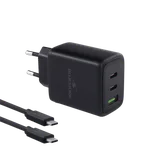 Bluestork Chargeur 65W PD - 3 ports + Câble USB-C 2m - Noir — miniature 1