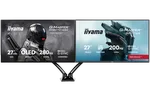 Iiyama 27" WOLED QHD 280Hz/USB-C 65W/G-SYNC + 27" QHD 200Hz IPS + Bras double — miniature 1