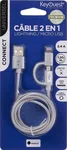 KEYOUEST Câble USB/Lightning/Micro USB-B - 1.2m - Gris — miniature 2