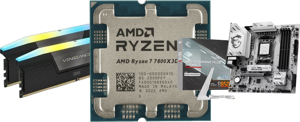 Kit Upgrade AM5 Ryzen 7 7800X3D + MSI B850M Gaming Plus WiFi + 32 Go DDR5 5600 Mhz
