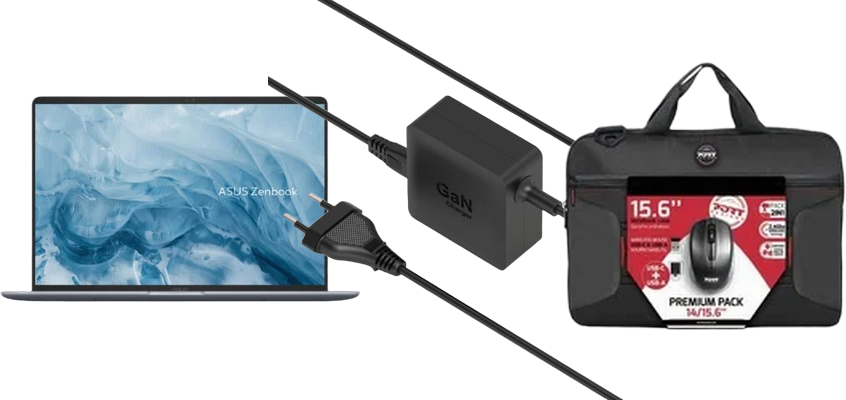 Zenbook + Chargeur 65W + Sacoche et Souris sans fil