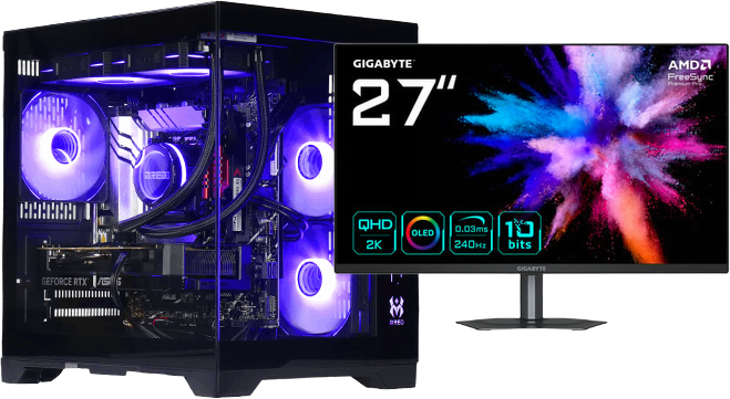 PC CRYSTAL CORE 5060-Ti + Gigabyte 27" QD-OLED QHD 240 Hz