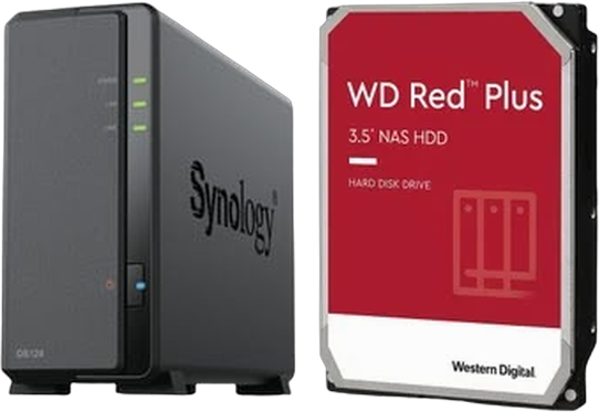Pack NAS Synology DS124 1 baie + WD Red Plus 2To