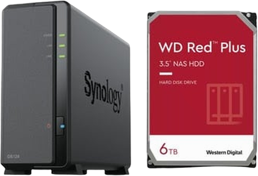 Pack NAS Synology DS124 1 baie + WD Red Plus 6To