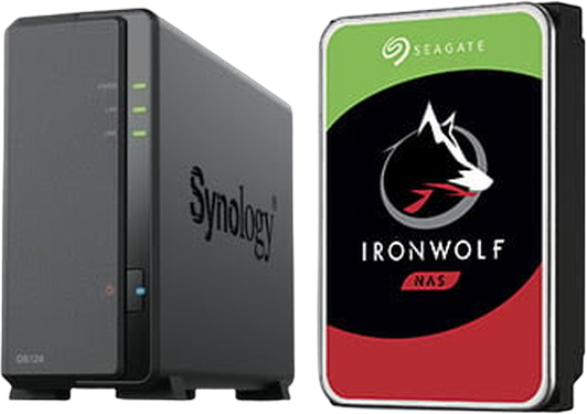 Pack NAS Synology DS124 1 baie + Seagate IronWolf 8To