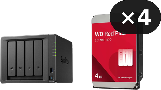 Pack NAS Synology DS925+ 4 baies + 4 x WD Red Plus 4To